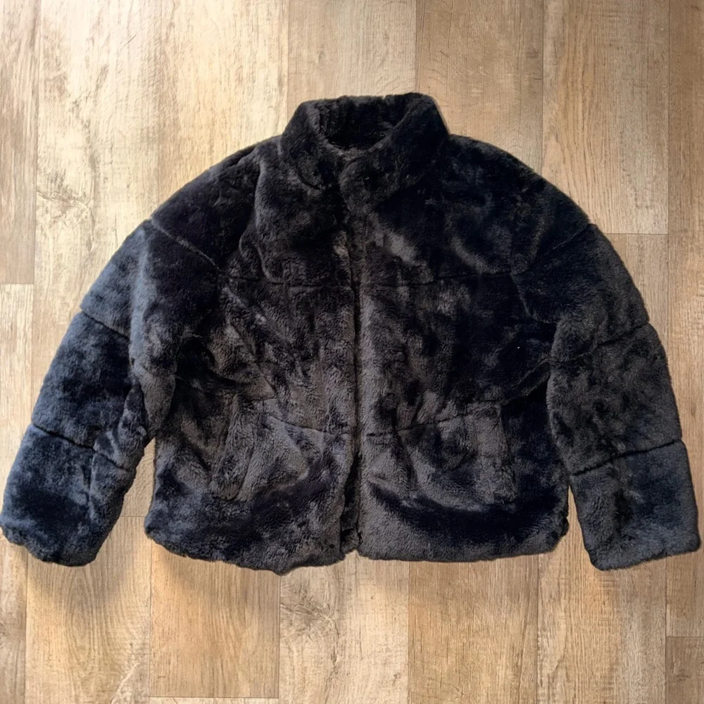 Ambiance Midnight Faux Fur Coat - Picture 1 of 5